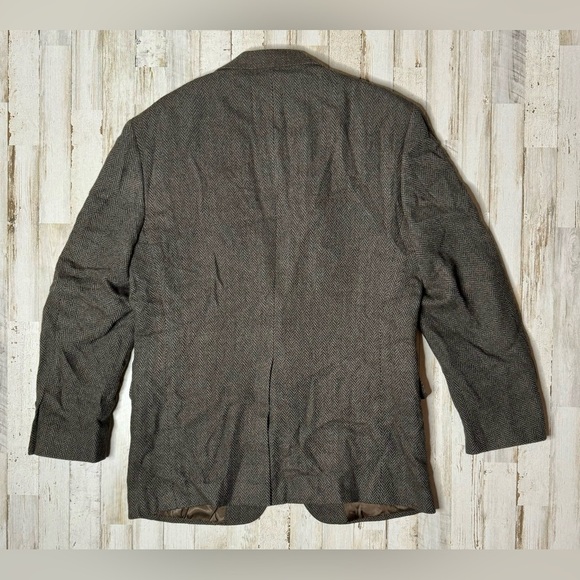 Vintage Nordstrom Men's 100% Wool Brown Tweed Blazer 40R - Picture 7 of 12